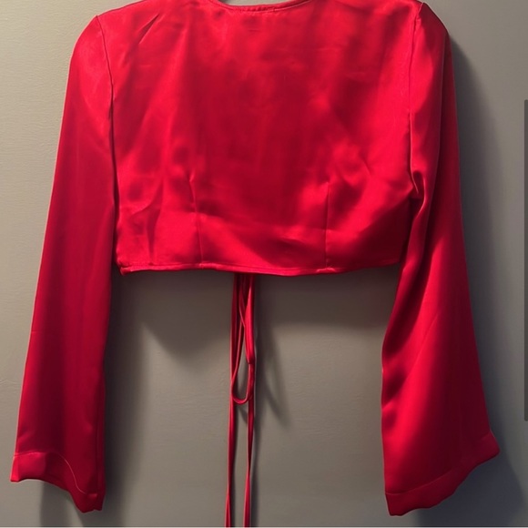 Dynamite Callie Wrap Satin Blouse - Picture 3 of 3